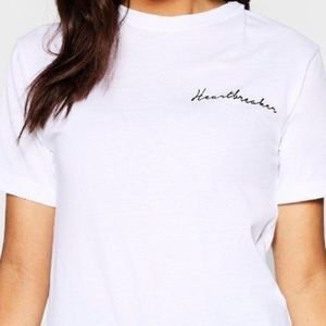 NWOT “heartbreaker” white tee